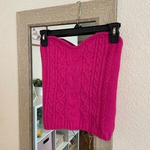 WAYF pink sweater tube top
